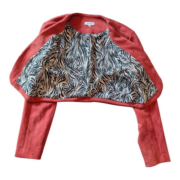 FATE | Faux Suede Fringe Cropped Jacket | Brick Red/Burnt Orange | Large - Picture 8 of 12